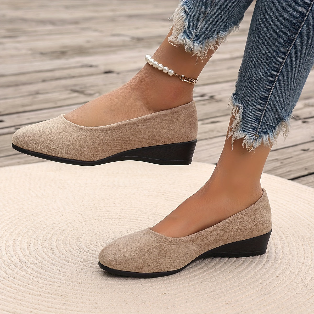 Éliane™ – Ballerine comode con tacco compensato