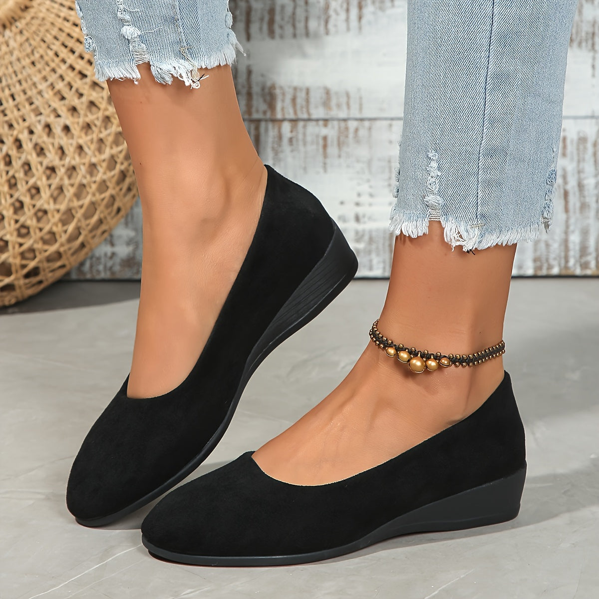 Éliane™ – Ballerine comode con tacco compensato
