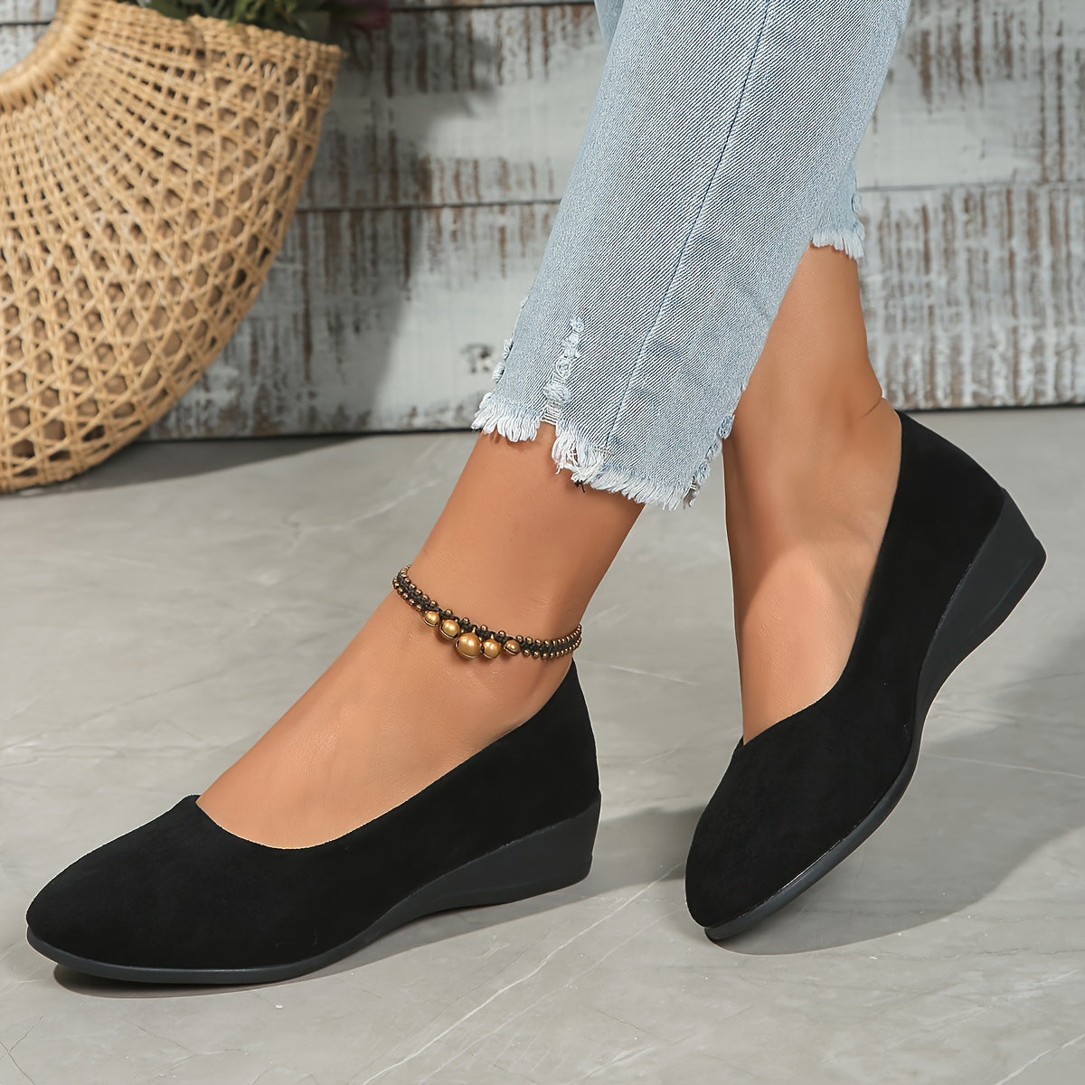 Éliane™ – Ballerine comode con tacco compensato